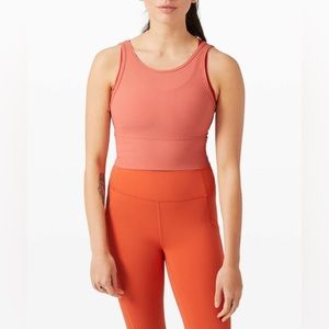 Lululemon Power Pivot Tank Top Ribbed in Rustic Coral Size 6 ribbed